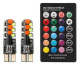 Лампочки автомобільні без цок RGB з пультом 12V 16 кольорів комплект (Т10-086)
